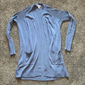 Nine West Blue Cardigan Sweater Lightweight Knit size medium
